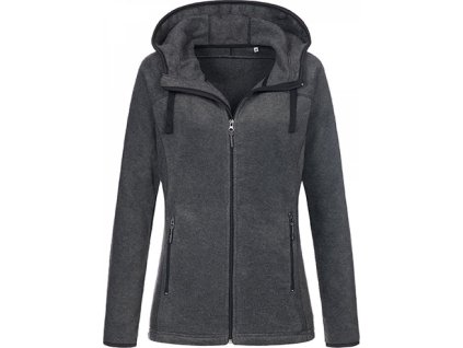 28524 1 fleecova mikina s velkorysou trojdilnou kapuci a kontrastnimi svy seda antracitova vel s