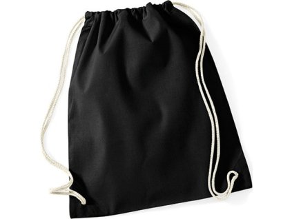 Gymnastický bavlněný vak na stahovací šňůrku 12 l (Velikost 37 x 46 cm, Barva černá)