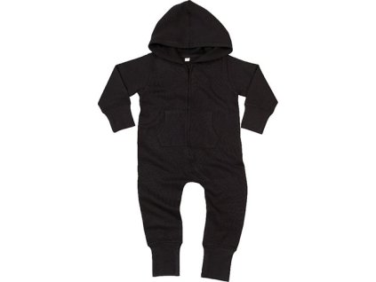 Jednovrstvý dětský overal z mimořádně měkkého úpletu 250 g/m (Barva černá, Velikost 6-12 měsíců)