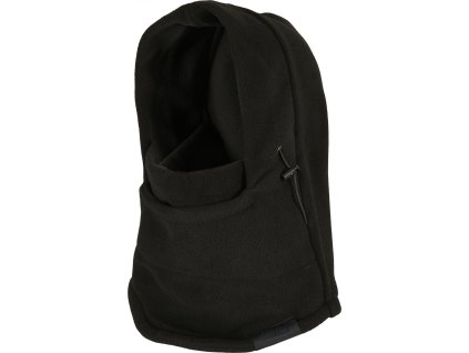 Jemná fleecová šála s kapucí Urban Classics se šňůrkou (Barva černá, Velikost one size)
