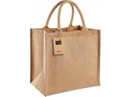 Jutová nákupní taška Midi 14 l (Velikost 30 x 30 x 19 cm, Barva přírodní)