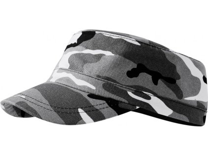 Kamuflážová 100% bavlněná čepice Latino na suchý zip (Velikost nastavitelná, Barva šedá kamufláž)