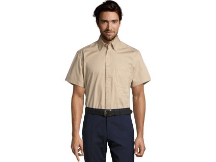 Keprová košile Brooklyn s náprsní kapsičkou (Velikost S, Barva béžová)