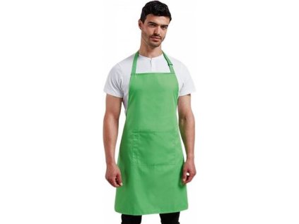 Keprová pracovní zástěra s kapsou z kolekce Colours Collection (Velikost 72 x 86 cm, Barva Zelená jablková (ca. Pantone 360C))
