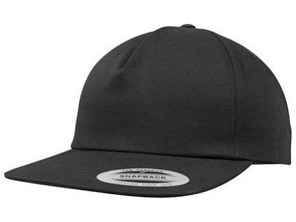 Klasická kšiltovka Flexfit snapback s měkkým předním panelem, 5-panelová (Barva černá)