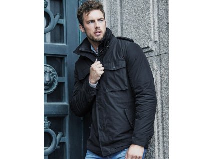 Klasická městská bunda z leštěného měkkého kepru s výplní DuPont™ (Velikost S, Barva černá)