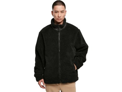 Klasická pánská huňatá Sherpa bunda (Barva černá, Velikost XXL)