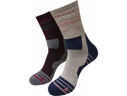 Kompresní funkční ponožky se vzorem, 2 balení (Velikost 43-46, Barva modrá - šedá)