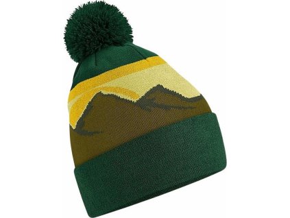 Kulich s designem horské krajiny a jednobarevnou bambulí (Barva Alpine Peaks)