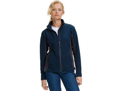 Lehce vypasovaná dámská fleecová mikina Frosty s kontrastními boky (Velikost XS, Barva bílá)