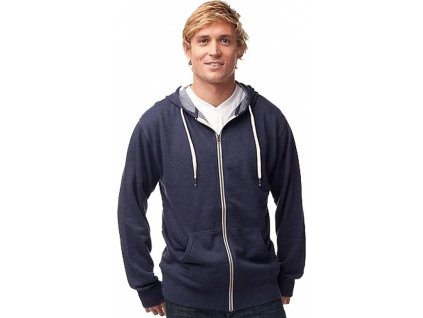 Lehčí mikika z French Terry se zipem a kapucí (Velikost XS, Barva černá)