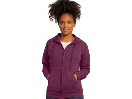 Lehká dámská mikina se zipem a kapucí, 80% bavlna (Velikost XS, Barva černá)