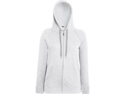 27993 2 lehka damska mikina se zipem a kapuci 80 bavlna seda melir vel xs