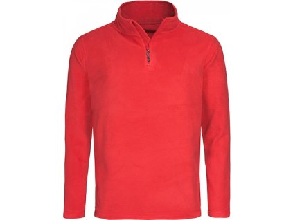 26913 4 lehka mikrofleecova mikina se stojackem a kratkym zipem cervena vel xxl