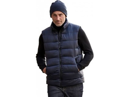 Lehká mírně zateplená pánská vesta z recyklovaného polyesteru (Velikost S, Barva černá)