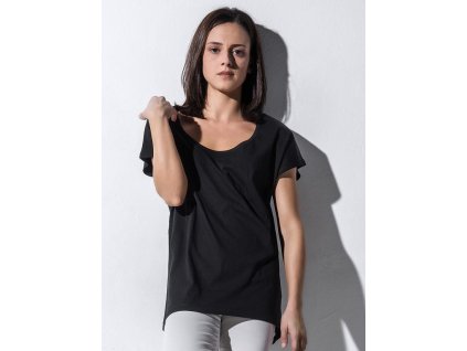 Lehké dámské oversize tričko Lindsay volný střih s hlubokým výstřihem (Velikost S/M, Barva bílá)