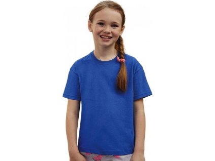 Lehké dětské tričko Fruit of the Loom Original (Velikost 104, Barva modrá azurová)