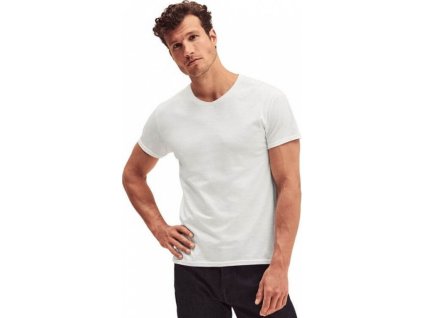 Lehké pánské tričko Iconic 150 do véčka ve zúženém střihu (Velikost S, Barva bílá)