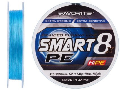 Pletená šňůra Smart PE 8x 150m (nebesky modrá) #1,5/0,202mm 17lb/11,4kg