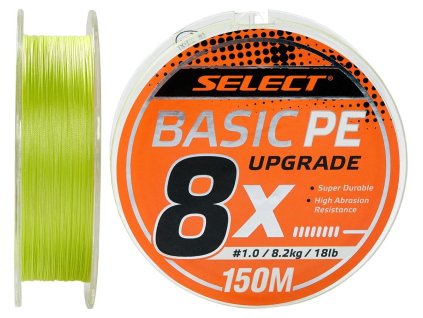 Pletená šňůra Basic PE 8X světle zelená 150m #1.0/0.14mm 18lb/8.2kg