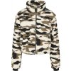 Dámská kamuflážová bunda do pasu s kožíškem (Velikost L, Barva kamufláž)