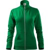 28398 7 damska mikina se stojackem a spiralovym zipem s primesi elastanu zelena stredni vel m