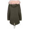 Dámská parka Urban Classics lemovaná měkkým kožíškem (Barva černá, Velikost L)