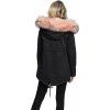 Dámská parka Urban Classics lemovaná měkkým kožíškem (Barva černá, Velikost L)