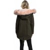 Dámská parka Urban Classics lemovaná měkkým kožíškem (Barva černá, Velikost L)