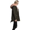 Dámská parka Urban Classics lemovaná měkkým kožíškem (Barva černá, Velikost L)