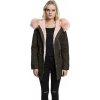 Dámská parka Urban Classics lemovaná měkkým kožíškem (Barva černá, Velikost L)