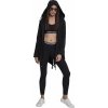Dámská parka Urban Classics s kapucí a půleným zadním dílem (Barva černá, Velikost 3XL)