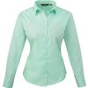 Dámská popelínová košile s dlouhým rukávem (Barva modrá blankytná, Velikost 38 (S/10))