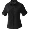 Dámská pracovní košile s ohrnutým rukávkem na knoflík (Velikost XS, Barva Black (ca. Pantone Black C))