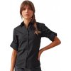Dámská pracovní košile s ohrnutým rukávkem na knoflík (Velikost XS, Barva Black (ca. Pantone Black C))