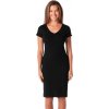 Dámské pouzdrové šaty Cityzen Natal s výstřihem do véčka (Barva Černá, Velikost 36)