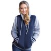 Dvojbarevná unisex mikina Varsity s kapucí a zipem (Velikost XS, Barva černá - šedý melír)