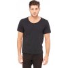 Lehké pánské tričko s širokým kulatým výstřihem (Velikost S, Barva černá)