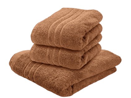Luxusní osuška Comfort Maxi 100x200 cm hnědá s bordurou, 100% bavlna