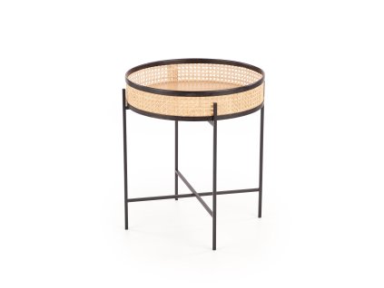 Ratanový konferenční stolek LANIPA 50x55 cm s kovovou konstrukcí