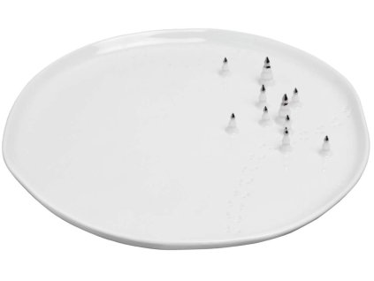 89850 porzellangeschichten teller tannen silber