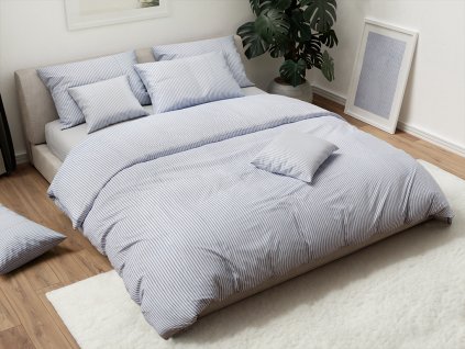 Elegantní bavlněné povlečení GREY LINES bílé s jemnými proužky