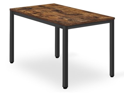 Jídelní stůl TESSA 120x60 cm s rustikální deskou a černou konstrukcí – ideální volba do moderního interiéru.