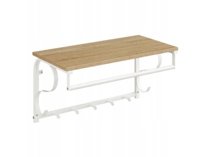 Nástěnný věšák TAYLOR SONOMA 60x30 cm - dub sonoma a bílý kov