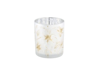 Bílý skleněný svícen AOLANI FLOWER 10 cm – elegantní dekorace pro váš domov
