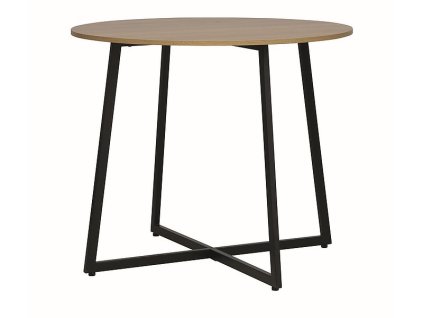 Kulatý jídelní stůl LUNA 90x90 s deskou v dekoru dubu