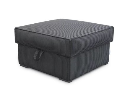 Tmavě šedý taburet COSARO s úložným prostorem 65x65 cm – elegantní a praktický