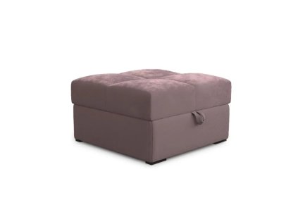 Růžový taburet ZENOVA s úložným prostorem 65 x 65 cm – stylový a praktický doplněk do interiéru.