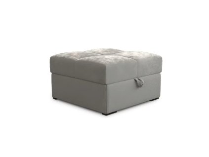 Krémový taburet ZENOVA s úložným prostorem 65 x 65 cm – elegantní a praktický doplněk do interiéru.