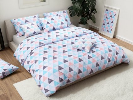 Barevné bavlněné povlečení VELES s geometrickým vzorem